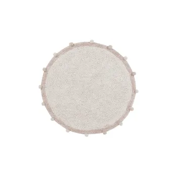 Covor pentru copii crem lavabil/tesut manual din bumbac o120 cm Bubbly Vintage Nude - Lorena Canals imagine