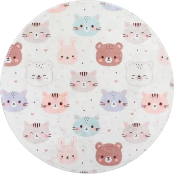 Covor pentru copii fildes lavabil o100 cm Cute Animals - Vitaus imagine