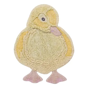 Covor pentru copii galben lavabil/tesut manual din bumbac 95x120 cm Ducky - Lorena Canals imagine