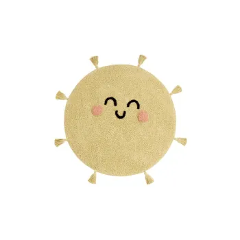 Covor pentru copii galben lavabil/tesut manual din bumbac o100 cm You're My Sunshine - Lorena Canals imagine