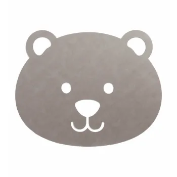 Covor pentru copii grej tesut manual din piele ecologica 111,5x140 cm Bear XXXL Cloud - LIND DNA imagine