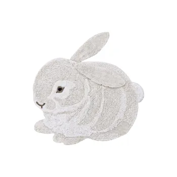 Covor pentru copii gri deschis lavabil/tesut manual din bumbac 130x135 cm Bunny - Lorena Canals imagine