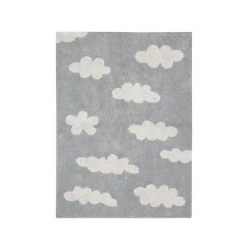 Covor pentru copii gri lavabil/tesut manual din amestec de bumbac 120x160 cm Clouds Grey - Lorena Canals imagine