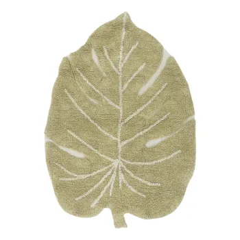 Covor pentru copii kaki lavabil/tesut manual din bumbac 75x100 cm Mini Monstera Olive - Lorena Canals imagine