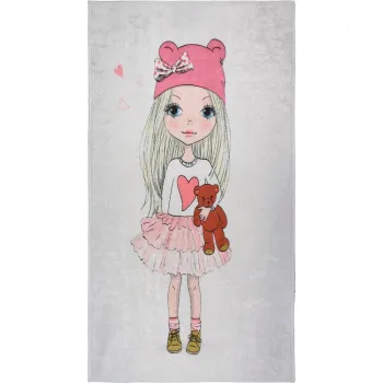 Covor pentru copii lavabil 160x230 cm Cute Girl and the Bear - Vitaus imagine