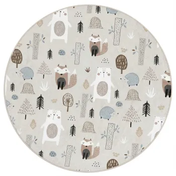 Covor pentru copii lavabil o120 cm Forest Friends - Mila Home imagine