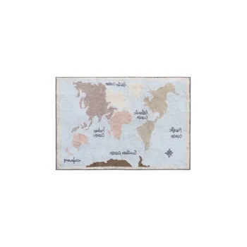Covor pentru copii lavabil/tesut manual din bumbac 140x200 cm Vintage Map - Lorena Canals imagine