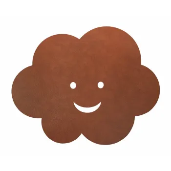 Covor pentru copii maro tesut manual din piele ecologica 70x88 cm Cloud XXL Bull - LIND DNA imagine