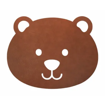 Covor pentru copii maro tesut manual din piele ecologica 73x92 cm Bear XXL Bull - LIND DNA imagine