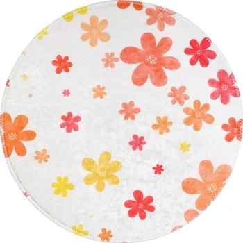 Covor pentru copii portocaliu-fildes lavabil o120 cm Fall Flowers - Vitaus imagine