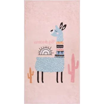 Covor pentru copii roz lavabil 80x120 cm Big Dreamer Camel - Vitaus imagine