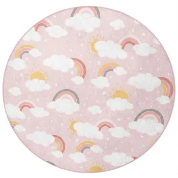 Covor pentru copii roz lavabil o120 cm Rainbow World - Mila Home imagine