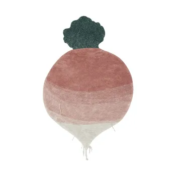 Covor pentru copii roz lavabil/tesut manual din bumbac 100x150 cm Ramona the Radish - Lorena Canals imagine