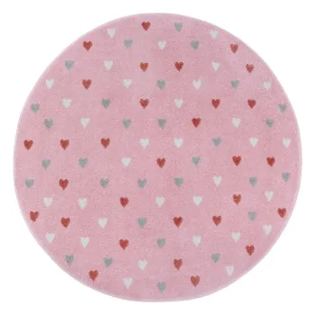 Covor pentru copii roz o 100 cm Little Hearts - Hanse Home imagine