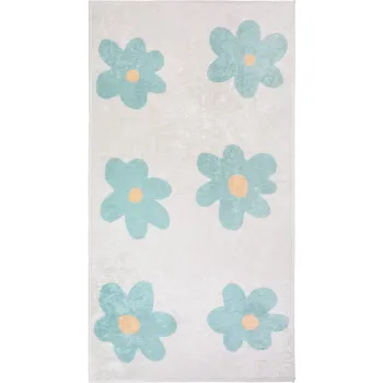Covor pentru copii verde menta/fildes lavabil 160x230 cm Cute Flowers Green - Vitaus imagine