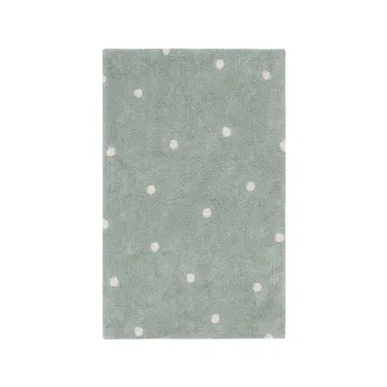 Covor pentru copii verde menta lavabil/tesut manual din bumbac 100x150 cm Mini Dot Blue Sage - Lorena Canals imagine