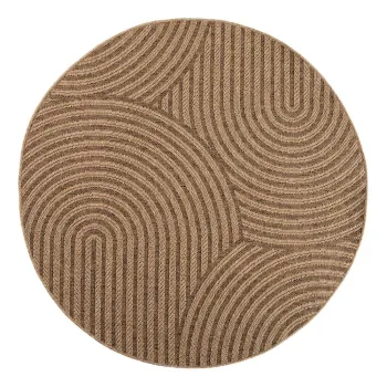 Covor pentru exterior E(TM)i interior maro rotund A, 120 cm Timber 1401 aEURAyyildiz Carpets imagine