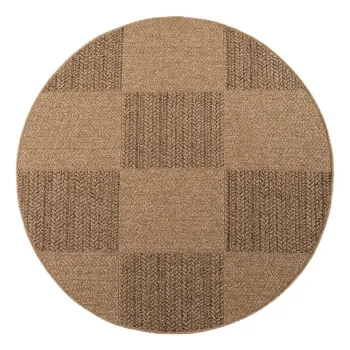 Covor pentru exterior E(TM)i interior maro rotund A, 120 cm Timber 1405 aEURAyyildiz Carpets imagine