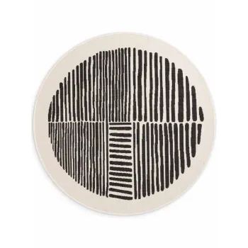 Covor pentru exterior E(TM)i interior negru/crem rotund A, 200 cm Haringey Bounds aEURTed Baker imagine