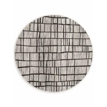 Covor pentru exterior E(TM)i interior negru/crem rotund A, 200 cm Haringey Crouch aEURTed Baker imagine