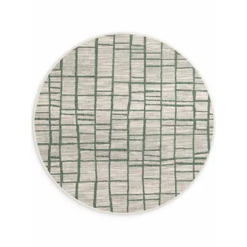 Covor pentru exterior E(TM)i interior verde/crem rotund A, 200 cm Haringey Crouch aEURTed Baker imagine