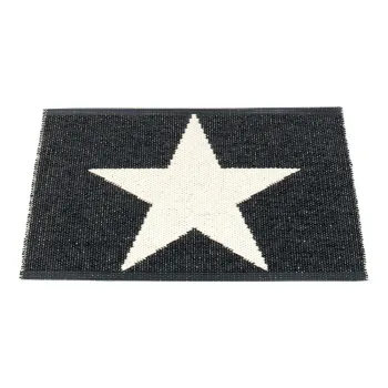 Covor pentru exterior si interior alb-negru 70x50 cm Viggo Black - Pappelina imagine