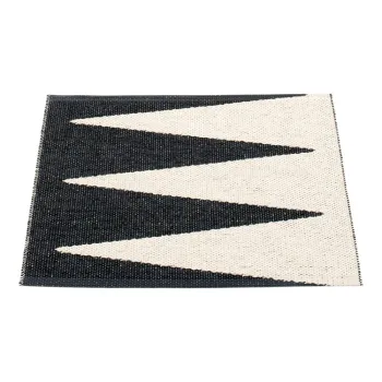 Covor pentru exterior si interior alb-negru 70x60 cm Vivi Black - Pappelina imagine