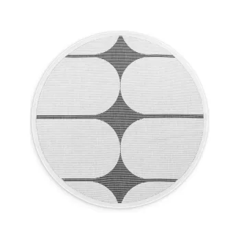 Covor pentru exterior si interior alb-negru rotund o 160 cm Duet Bowen - NORTHRUGS imagine