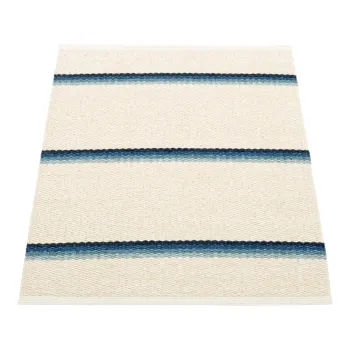 Covor pentru exterior si interior albastru/crem 70x90 cm Olle Blue Vanilla - Pappelina imagine