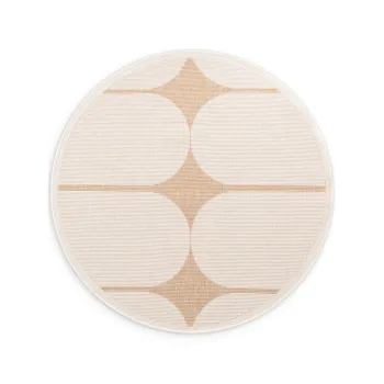 Covor pentru exterior si interior bej/fildes rotund o 160 cm Duet Bowen - NORTHRUGS imagine