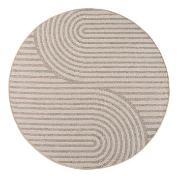 Covor pentru exterior si interior bej rotund o 80 cm Desert 1301 - Ayyildiz Carpets imagine
