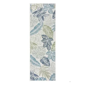 Covor pentru exterior si interior verde/albastru 80x230 cm Bella Leaf - Flair Rugs imagine