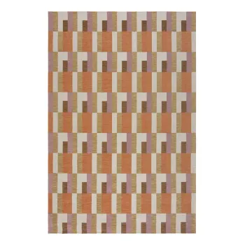 Covor portocaliu/in culoare naturala 155x230 cm Riley Block Geo - Flair Rugs imagine