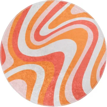 Covor portocaliu lavabil rotund o 100 cm Colors of Joy - Vitaus imagine