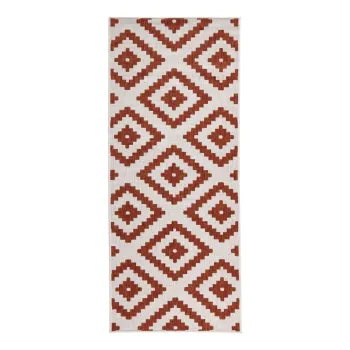 Covor reversibil adecvat pentru interior si exterior rosu-crem 80 x 345 cm Malta - NORTHRUGS imagine