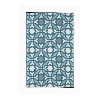Covor reversibil pentru exterior din plastic reciclat Fab Hab Seville, 150 x 240 cm, albastru - gri imagine