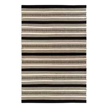 Covor reversibil pentru exterior din plastic reciclat Green Decore Zambezi, 80 x 180 cm, alb-negru imagine