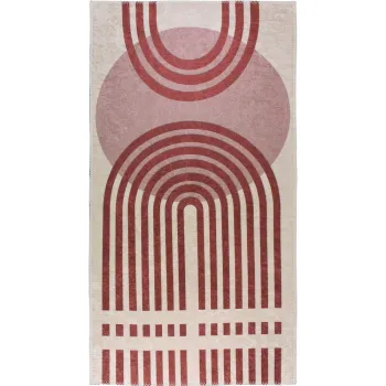 Covor rosu/alb lavabil 120x180 cm - Vitaus imagine