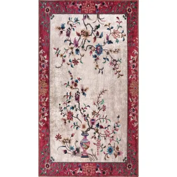 Covor rosu/crem lavabil 230x160 cm - Vitaus imagine