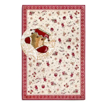 Covor rosu din amestec de bumbac 160x230 cm cu model de Craciun Toy's Delight Red Christmas - Villeroy&Boch imagine