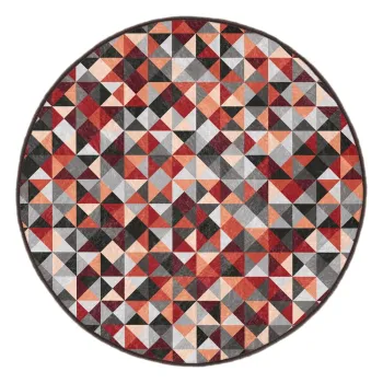 Covor rosu/gri lavabil rotund o 100 cm Ignite - Mila Home imagine