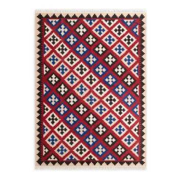 Covor rosu reversibil, tesut manual din lana 160x230 cm Kamal Rami - Nouristan imagine