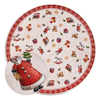Covor rosu rotund o 150 cm cu model de Craciun Red Christmas - Villeroy&Boch imagine