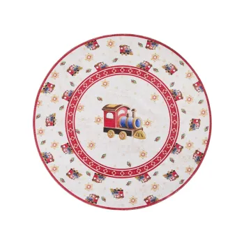 Covor rosu rotund o 160 cm cu model de Craciun Toy's Delight Train - Villeroy&Boch imagine