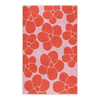 Covor rosu-roz lavabil 80x150 cm Poppy Fields - Mila Home imagine