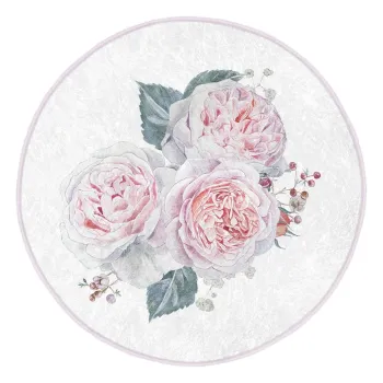 Covor rotund alb-roz lavabil adecvat si pentru aspiratoare robot o 80 cm Comfort - Mila Home imagine