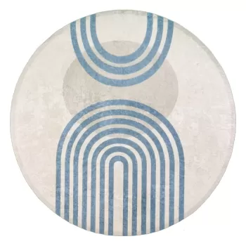 Covor rotund albastru/gri o 80 cm - Vitaus imagine