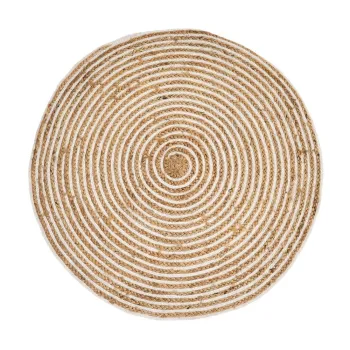Covor rotund din iuta o 100 cm Natur - Casa Seleccion imagine