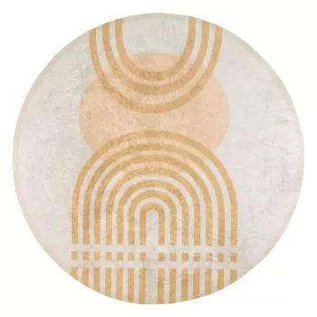 Covor rotund galben/gri o 160 cm - Vitaus imagine