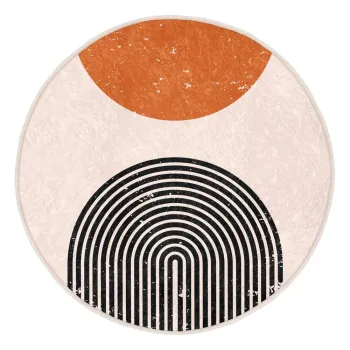 Covor rotund portocaliu-crem lavabil adecvat si pentru aspiratoare robot o 120 cm Comfort - Mila Home imagine